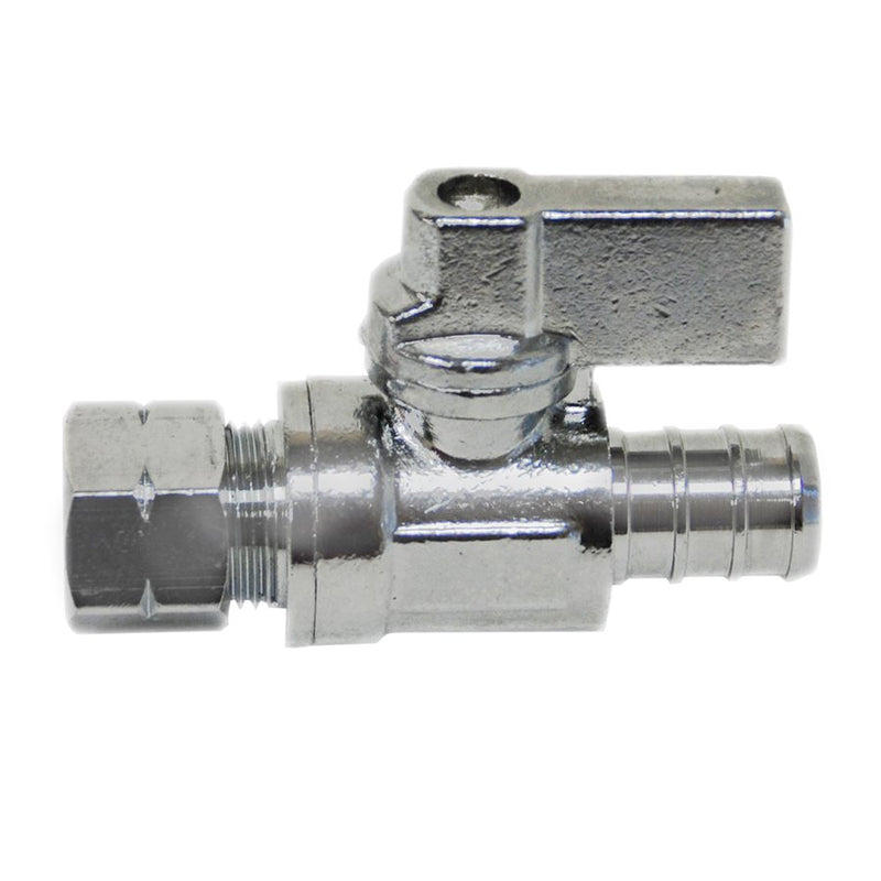 PEX Quarter Turn Straight Stop Valve ½in PEX x 3/8in OD