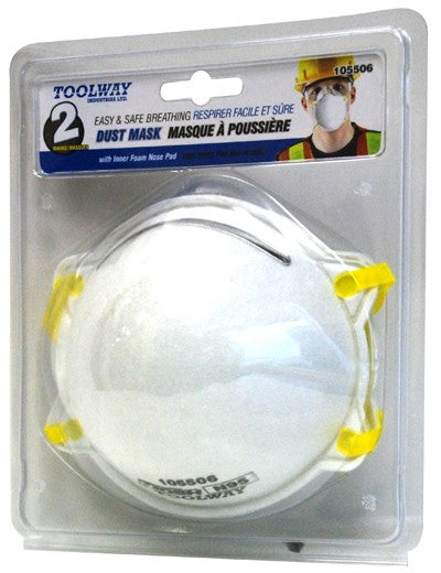2pc pcs Dust Mask 3 ply H/D carded