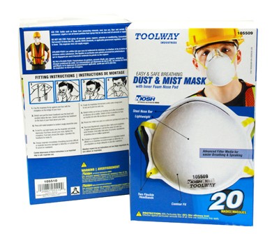 20 pcs Dust Mask 3 ply H/D