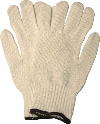 Gloves Knitted Cotton Brown (XL)