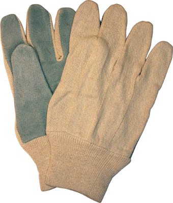 Gloves Leather Faced Cotton Back