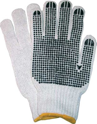 Gloves Knitted PVC Dots Yellow (M)