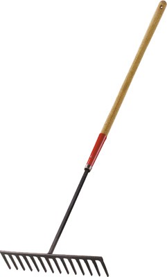 Forged 14T Asphalt/Tar Rake, 8" Steel Ferrule w/Cap, 54" Wood Hdl
