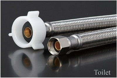 Flex Connector SS 3/8in Comp x 7/8in Ballcock 9in Toilet