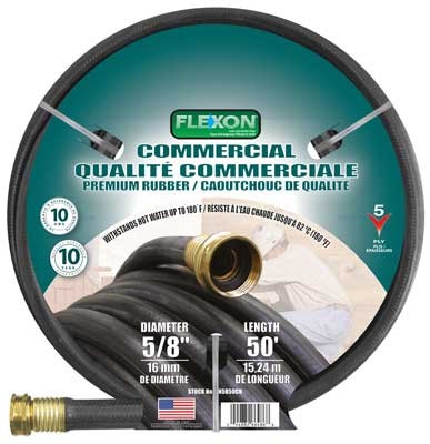 Garden Hose 5/8" x 50' Premium Rubber (Black)