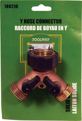 Y-Hose BRASS Connector w/Shut Off