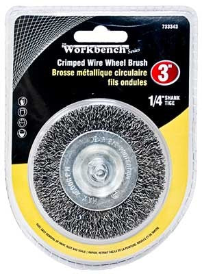 Wire Wheel Brush 3in Crimped 1/4in Shank