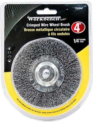 Wire Wheel Brush 4in Crimped 1/4in Shank