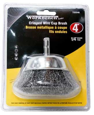 Wire Cup Brush 4in Crimped 1/4in Shank