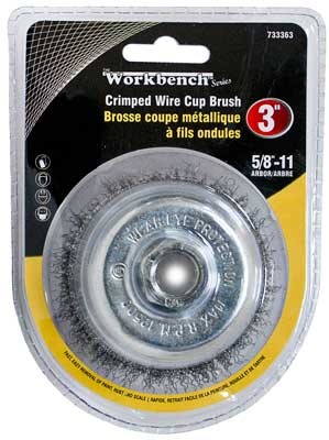 Wire Cup Brush 3in x 5/8in Crimped