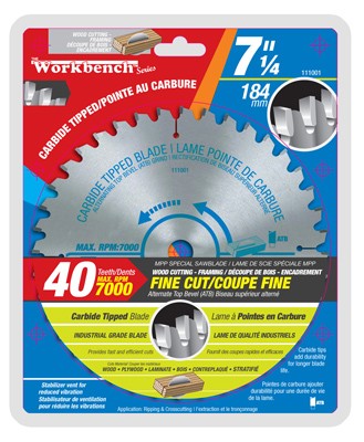 Saw Blade Fine Cut 7 1/4in x 40T Diy - Display