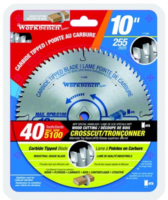 Saw Blade ATB Cross Cut 10in (255mm) 40T 5100RPM