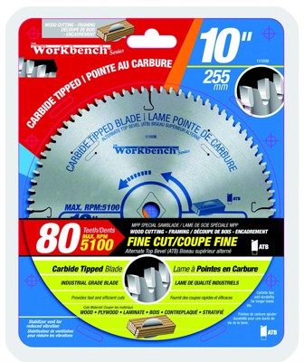 Saw Blade Carbide Tipped Industrial 10in x 80T