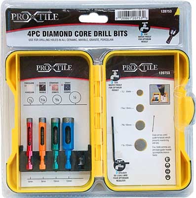Drill Bit Diamond Core (1/4in 5/16 in3/8in 1/2in) 4pc Set
