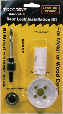 Door Lock Installation Kit Bi Metal 1in 2 1/8in