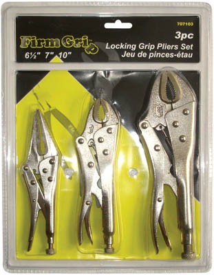 Pliers Set Jaw Locking 3/pkg