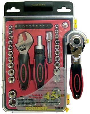 Socket & Wrench Set 45pc