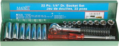 Socket Set 22pc 1/4in Dr. SAE