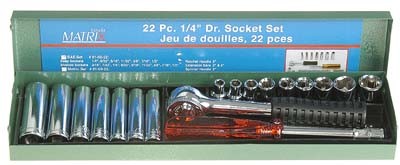 Socket Set 22pc 1/4in Dr. Metric