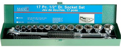 Socket Set 17pc 1/2in Dr. SAE