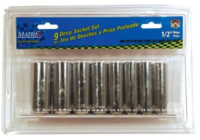 Socket Set 9pc 1/2in Dr. (Deep) SAE