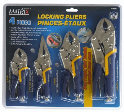 Pliers Set Assorted Locking 4/pkg