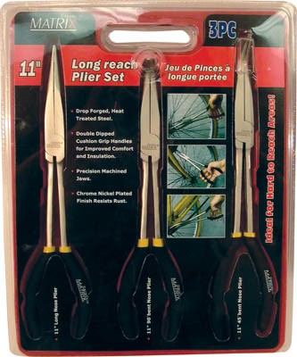 Pliers Set Long-reach 11in 3/pkg