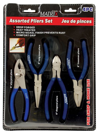 Pliers Set Assorted 4/pkg