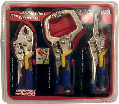 Pliers Set Assorted Locking Mini 3/pkg