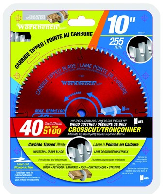 Saw Blade ATB Cross Cut 10in (255mm) 40T 5100RPM