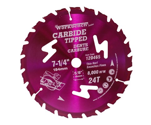 Blade 7 1/4in 24T Thin Kerf Carbide Tipped