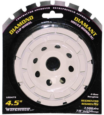 Segmented 2 Row Diamond Cup Wheel 4 1/2in