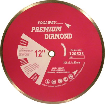 Blade 12in Hot Pressed Continuous Rim Diamond