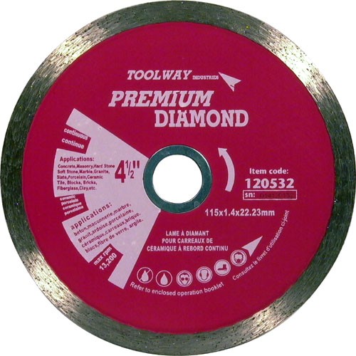 Blade 4 1/2in Hot Pressed Continuous Rim Diamond