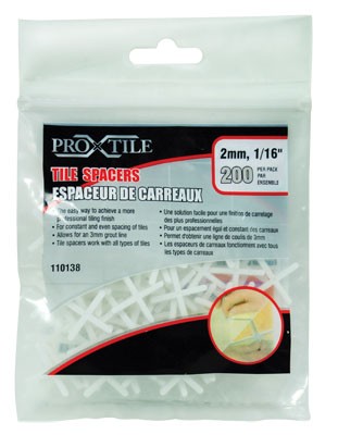 Tile Spacers 5/32in x 4mm L-Type 200/bag