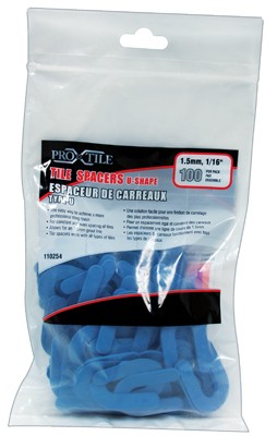 Tile Spacers 1/16in x 1.5mm U Shape 100/bag