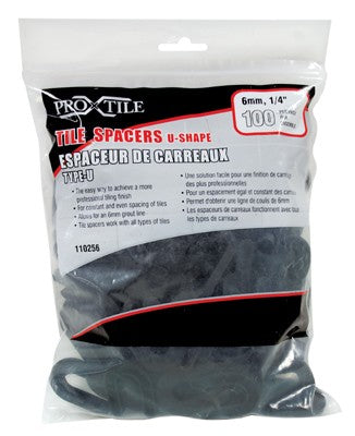U Shape Tile Spacers 1/4in x 6mm  100/bag