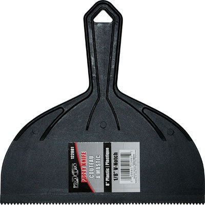 Putty Knife Spreader 8in 1/8in V Notch Plastic