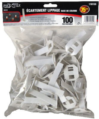 Lippage Universal Spacer Curve Base (L108xW11xT1.8mm) 100pc/bag