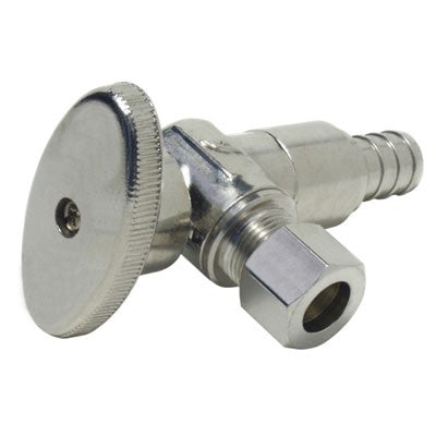 Pex Chromed Angle Stop 1/2barb x 3/8comp
