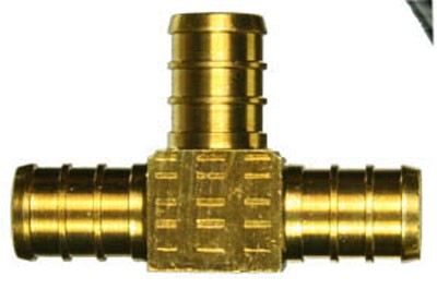 Pex Brass Tee 3/4 x 3/4 x 1/2in