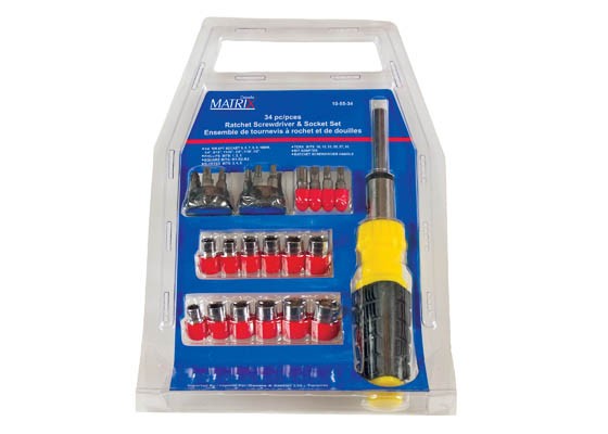 Screwdriver & Socket Ratchet 34pc Set
