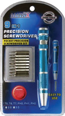 Screwdriver Precision Pocket 9pc Set