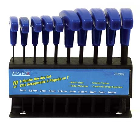 10 pc T-Handle Hex Key Set - SAE