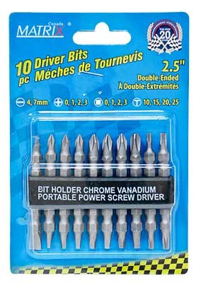 Double-End Driver Bits 10/pkg Set