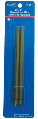 Driver Bit SQ No. 1 - 6in 2/pkg