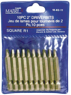 Driver Bit SQ No. 1 - 2in 10/pkg