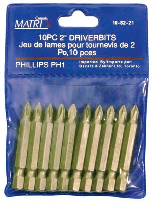 Driver Bit PH No. 1 - 2in 10/pkg