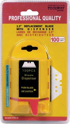 Utility Blade 61mm x 19mm HD with Dispenser 100/pkg