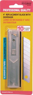 Utility Blade 100mm x 18mm with Plastic Dispenser 10/pkg